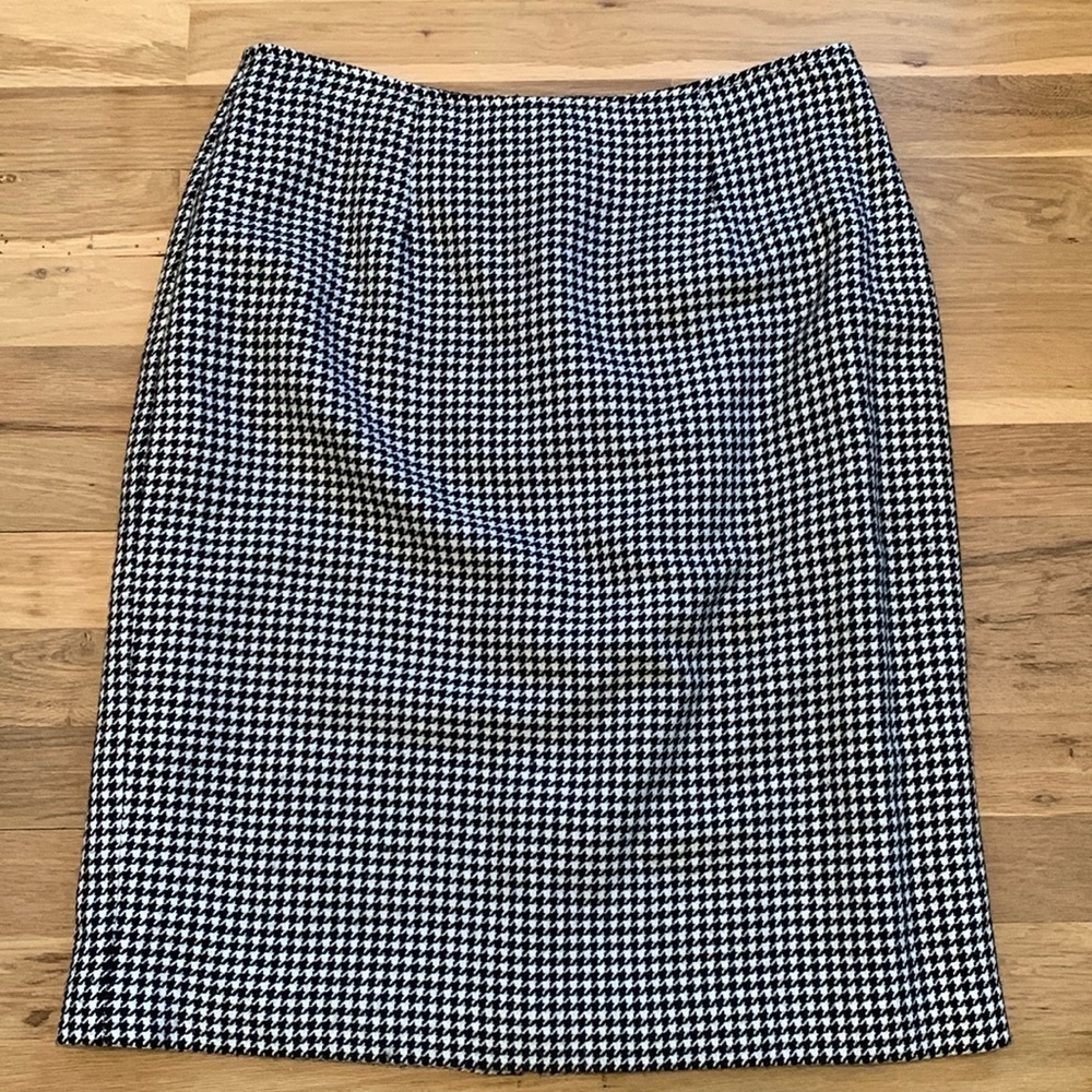 Plaza South Vintage Houndstooth Pencil Skirt Black and White Women’s 8